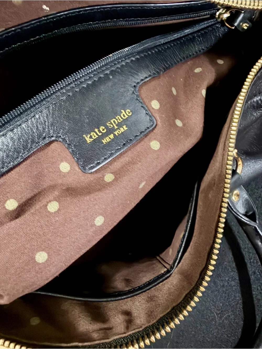 Kate Spade Black Leather East West Barrel Satchel Y2K